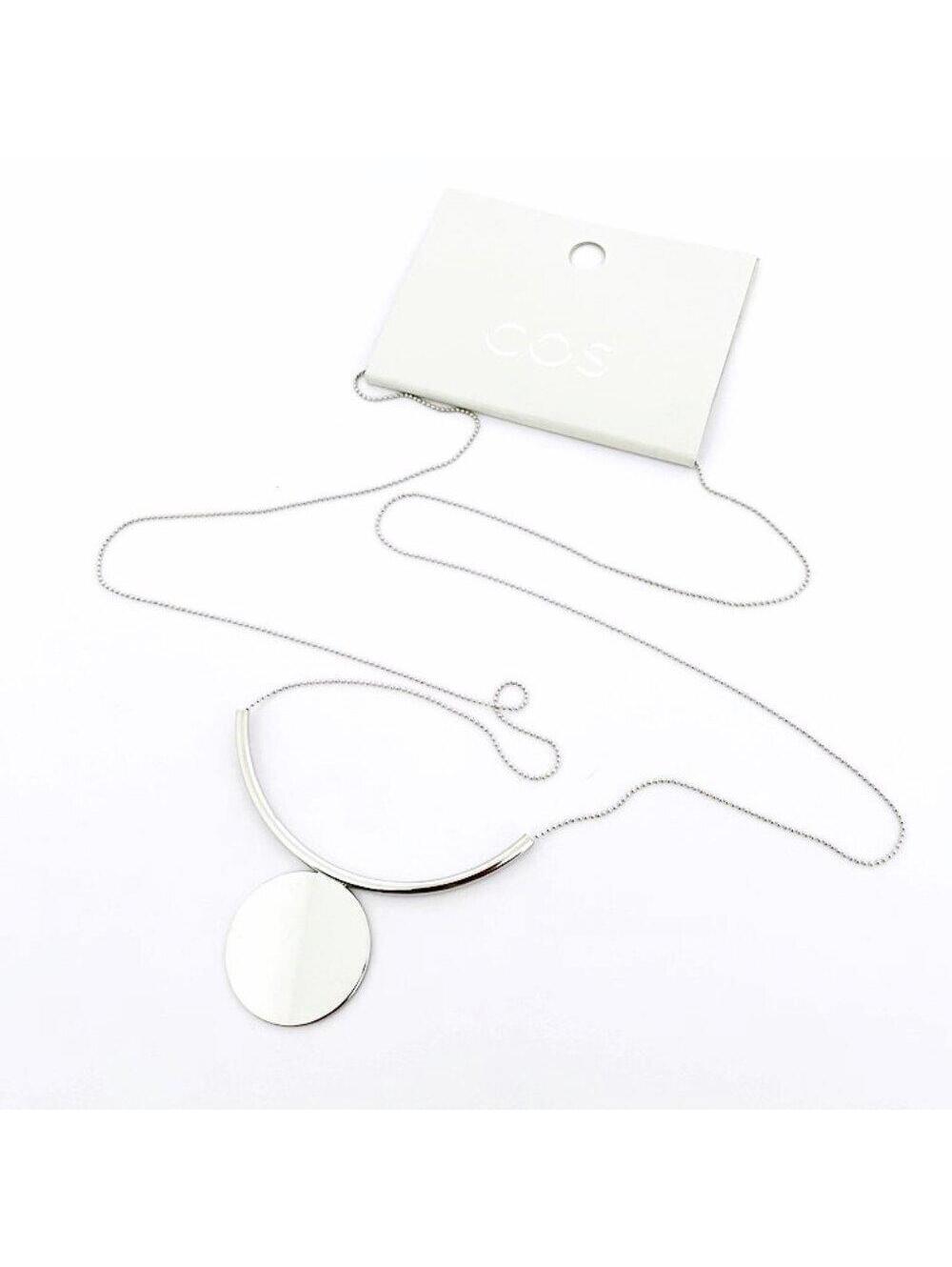 COS Curved Bar Pendant Long Necklace